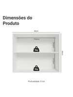 Armário aéreo para quarto 80 cm 2 portas branco neo madesa