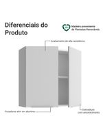 Armário aéreo para quarto 70 cm 2 portas branco neo madesa