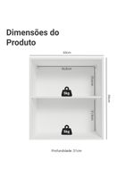 Armário aéreo para quarto 60 cm 1 porta branco neo madesa