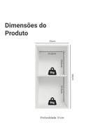 Armário aéreo para quarto 35 cm 1 porta branco neo madesa