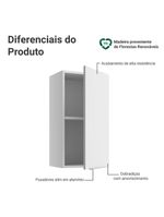 Armário aéreo para quarto 35 cm 1 porta branco neo madesa
