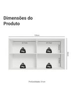 Armário aéreo para quarto 120 cm 2 portas branco neo madesa