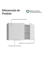 Armário aéreo para quarto 120 cm 2 portas branco neo madesa