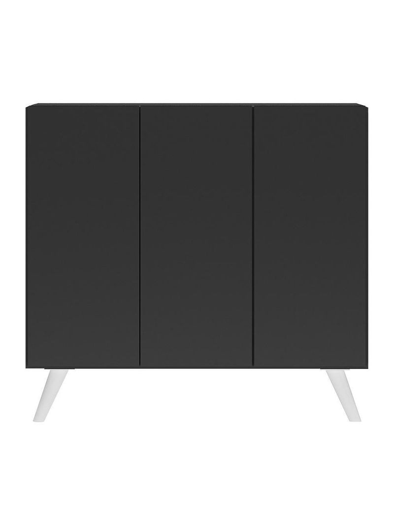 Gabinete Banheiro 3 Portas Retrô 90Cm Mp5030 Preto/Branco