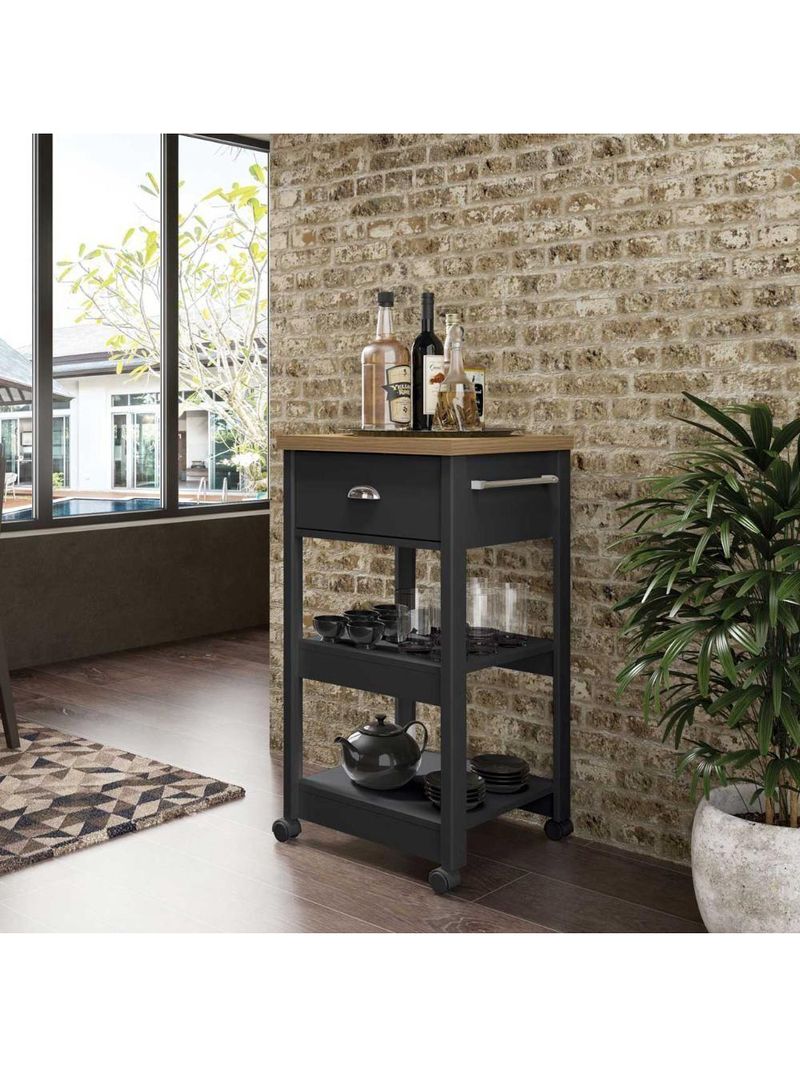 Gabinete Banheiro Ditália Ba-130 Cor:preto Preto