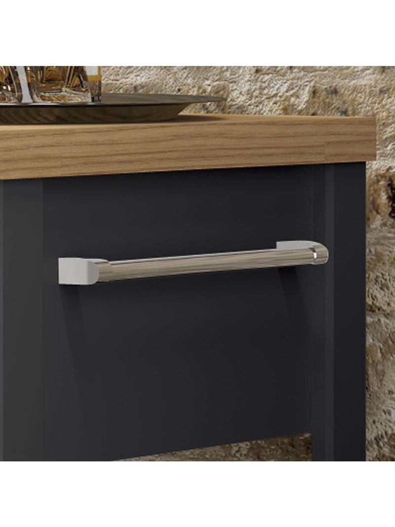 Gabinete Banheiro Ditália Ba-130 Cor:preto Preto