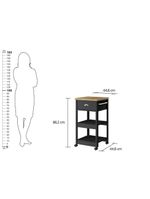 Gabinete Banheiro Ditália Ba-130 Cor:preto Preto