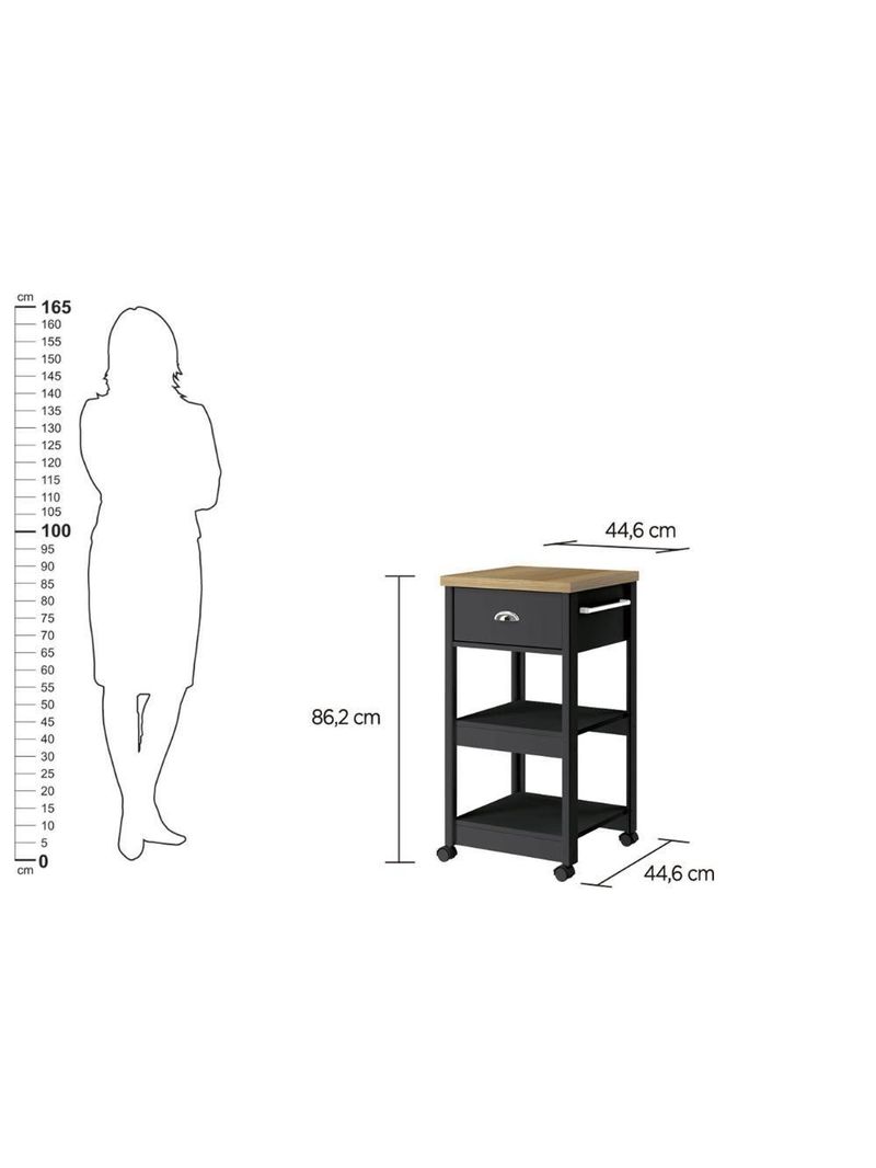 Gabinete Banheiro Ditália Ba-130 Cor:preto Preto