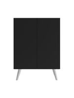 Gabinete Banheiro 2 Portas Retrô 63cm Multimóveis Preto