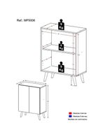 Gabinete Banheiro 2 Portas Retrô 63cm Multimóveis Preto