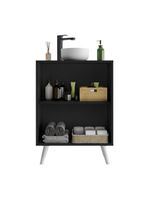 Gabinete Banheiro 2 Portas Retrô 63cm Multimóveis Preto
