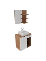 Gabinete De Banheiro + Cuba 60cm Cr10095 Amêndoa/branco