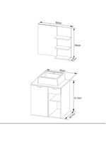 Gabinete De Banheiro + Cuba 60cm Cr10095 Amêndoa/branco