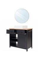 Gabinete Armário Banheiro Ditália Com Cuba + Espelho / Bn-03 Preto