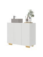 Gabinete Banheiro 3 Portas 90cm Mp5031 Branco Natural