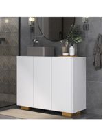 Gabinete Banheiro 3 Portas 90cm Mp5031 Branco Natural