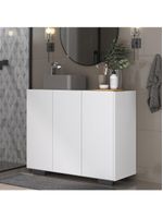 Gabinete Banheiro 3 Portas 90Cm Mp5031 Branco/Preto