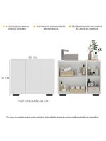 Gabinete Banheiro 3 Portas 90Cm Mp5031 Branco/Preto