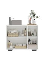 Gabinete Banheiro 3 Portas 90Cm Mp5031 Branco/Preto