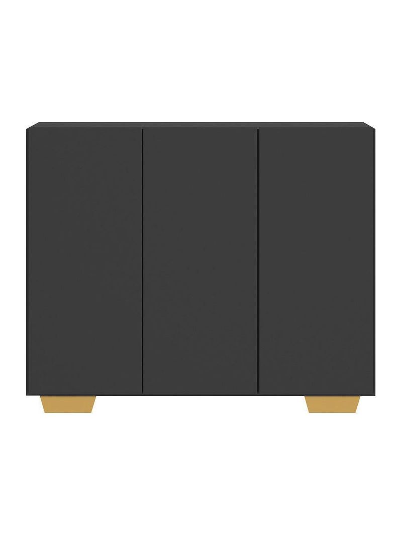 Gabinete Banheiro 3 Portas 90cm Mp5031 Preto Natural