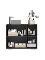 Gabinete Banheiro 3 Portas 90Cm Mp5031 Preto/Branco