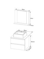 Gabinete De Banheiro + Cuba 60cm Cr10097 Mármore Branco
