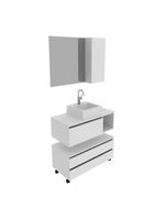 Gabinete De Banheiro + Cuba 80cm Cr10094 Branco Branco