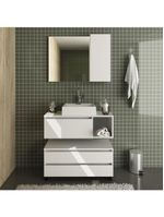 Gabinete De Banheiro + Cuba 80cm Cr10094 Branco Branco