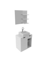 Gabinete De Banheiro + Cuba 60cm Cr10095 Branco Branco