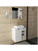Gabinete De Banheiro + Cuba 60cm Cr10095 Branco Branco