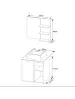 Gabinete De Banheiro + Cuba 60cm Cr10095 Branco Branco