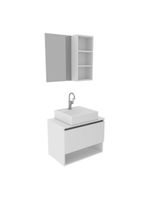 Gabinete De Banheiro + Cuba 60cm Cr10096 Branco Branco