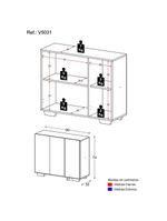 Gabinete Banheiro 3 Portas 90Cm Multimóveis V5031
