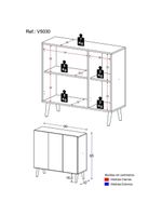 Gabinete Banheiro 3 Portas Retrô 90Cm Multimóveis V5030