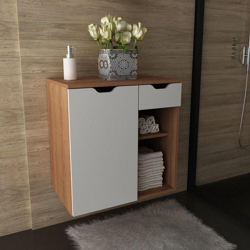 Gabinete Banheiro 1 Porta 1 Gaveta 60Cm Multimóveis Vcr10085
