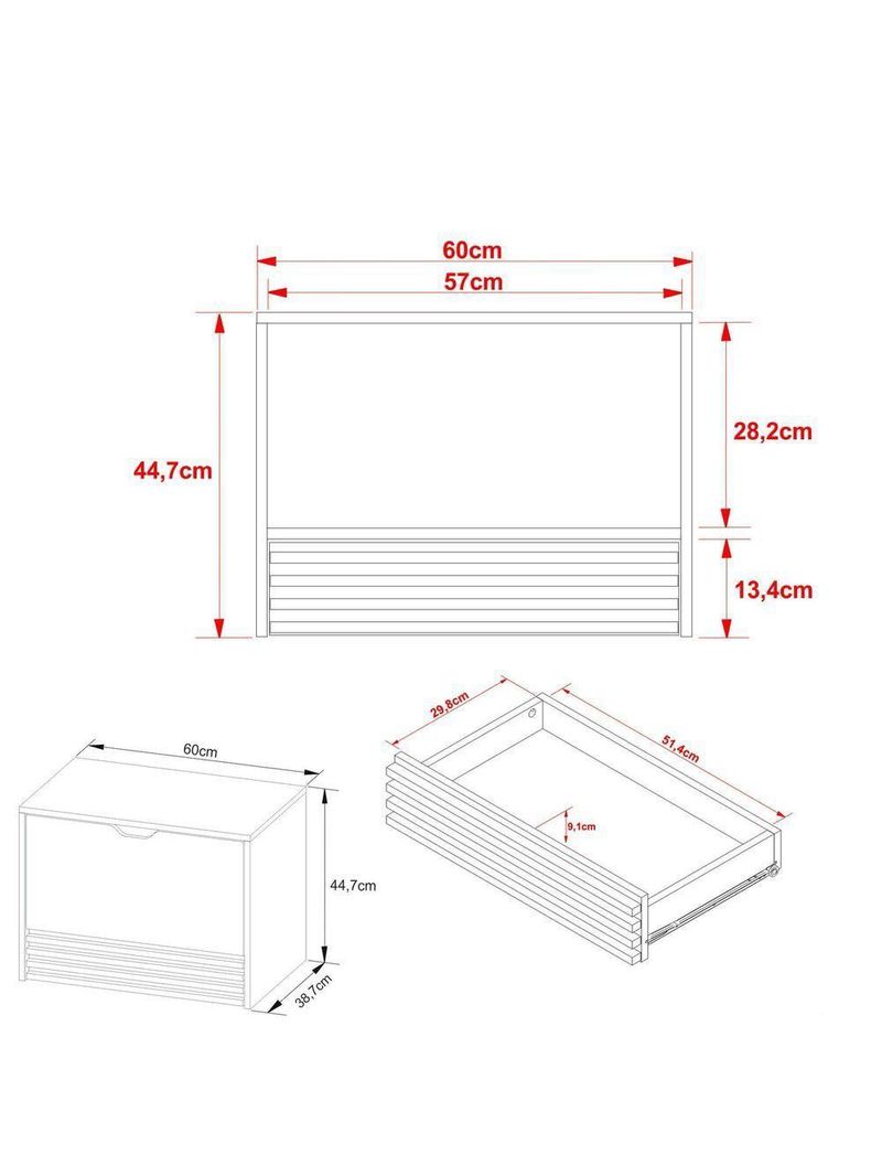 Gabinete Banheiro 1 Porta 1 Gaveta 60Cm Multimóveis Vcr10091