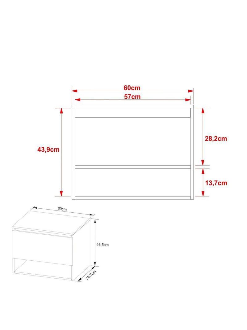 Gabinete Banheiro 1 Porta 60Cm Suspenso Multimóveis Vcr10086