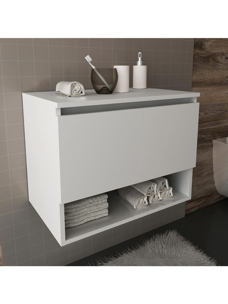 Gabinete Banheiro 1 Porta 60Cm Multimóveis Vcr10086 Branco