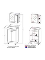 Gabinete Banheiro Cuba Espelheira Multimóveis Cr10100Branco