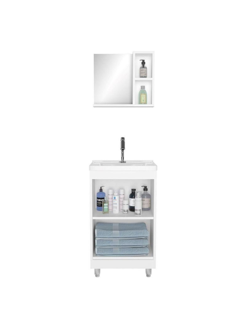 Gabinete Banheiro Cuba Espelheira Multimóveis Cr10100Branco