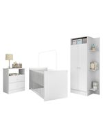Jogo De Quarto Infantil Trevalla Móveis PomPom 3Peças Branco
