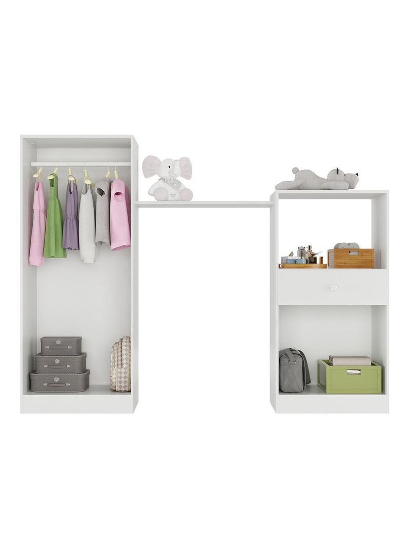 Quarto Infantil Com Berço-cômoda Laura Branco/rosa