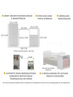 Quarto Infantil Com Berço-cômoda Laura Branco/rosa