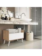 Gabinete Armário Banheiro 80 Cm Rustic/branco