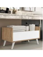 Gabinete Armário Banheiro 80 Cm Rustic/branco