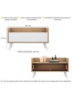 Gabinete Armário Banheiro 80 Cm Rustic/branco