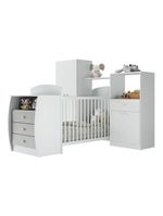 Quarto Infantil Com Berço-cômoda Laura Branco/cinza