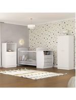 Quarto Infantil Com Berço-cômoda Laura Branco/cinza