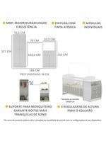 Quarto Infantil Com Berço-cômoda Laura Branco/cinza