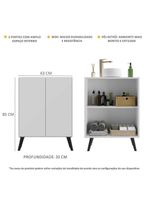 Gabinete De Banheiro Retrô 63Cm 2 Portas Fg5006 Branco/preto